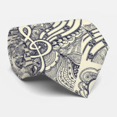 Musikalische Anmerkungen und Symbole Schwarzweiss Krawatte (Gerollt)