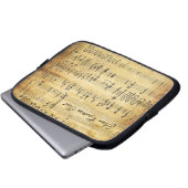 Musikalische AnmerkungenVintages Grunge-Pergament Laptopschutzhülle (Vorne Knopf)