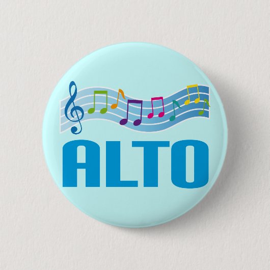 Musikalische Anmerkungs-Alt-Sänger-Chor-Geschenk Button (Vorderseite)