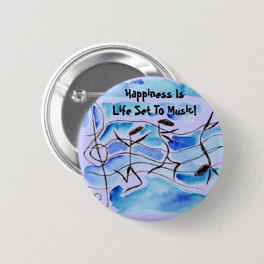 Musikalische Anmerkungs-Liveglück ist Leben-Set Button (Vorne & Hinten)