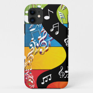 Musikalische Anmerkungs-Wirbel in der Farbe iPhone 11 Hülle