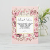 Musikalische Bemerkungen und Blume Elegante Vielen Dankeskarte (Stehend Vorderseite)