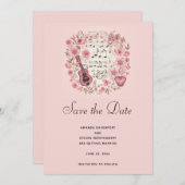Musikalische Bemerkungen und Blume Save the Date e (Vorne/Hinten)