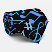 Musikalische Bemerkungen und Symbole Muster blau.b Krawatte (Gerollt)
