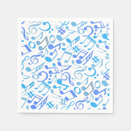 Musikalische Bemerkungen und Symbole Muster blau.b Serviette (Vorderseite)