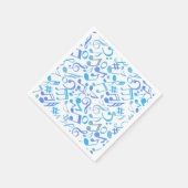 Musikalische Bemerkungen und Symbole Muster blau.b Serviette (Ecke)