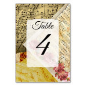 Musikalische Bemerkungen Vintage Notizzettel Hochz Tischnummer (Rückseite)