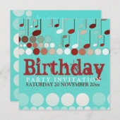 Musikalische Bemerkungen zum Geburtstag Einladung (Vorne/Hinten)