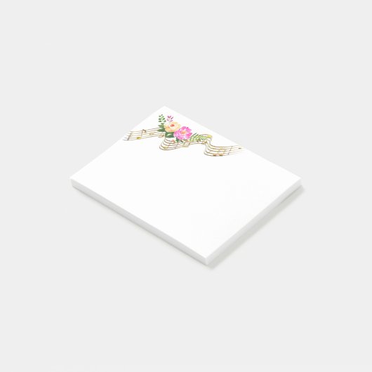 Musikalische Blume Post-it Klebezettel (angewinkelt)