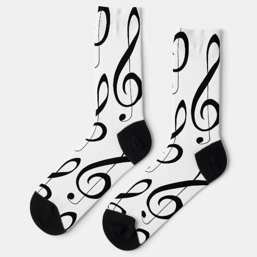 Musikalische Clef-Note, Socken mit voller Crew (Linkes Detail)