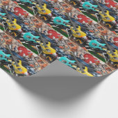 Musikalische Collage: Farbenfrohe rhythmische Hint Geschenkpapier (Ecke)