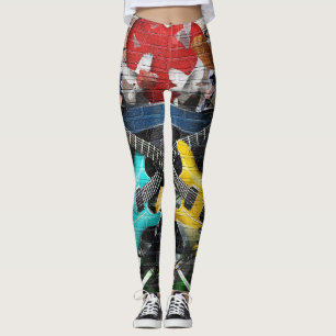 Musikalische Collage: Farbiger rhythmischer Hinter Leggings