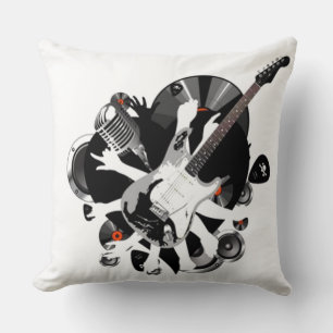 Musikalische Collage Music Lovers Throw Kissen