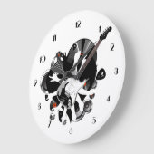 Musikalische Collage Music Lovers Wall Clock Große Wanduhr (Winkel)