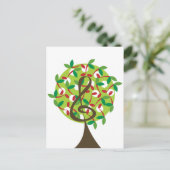 Musikalische Diskant-Kirsch-Noten Baum Whimsical N Postkarte (Stehend Vorderseite)