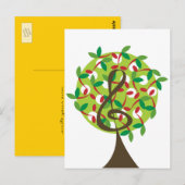 Musikalische Diskant-Kirsch-Noten Baum Whimsical N Postkarte (Vorne/Hinten)