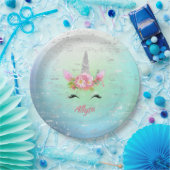 Musikalische Einhorn-Horn und Bläserenaugen Pappteller (Party)