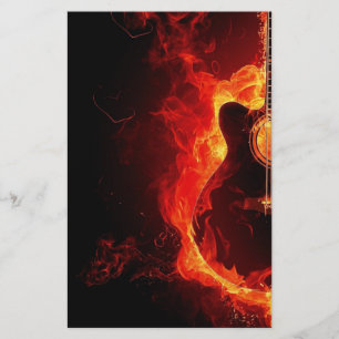 musikalische Gitarre flammt Feuernotentanz Destiny Flyer