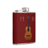 Musikalische Gitarre Monogram Red Personalisiert F Flachmann (Rechts)