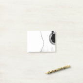 Musikalische Gitarre schwarz und weiß Post-it Klebezettel (Auf Schreibtisch)