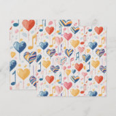 Musikalische Herzkarte Einladung (Vorne/Hinten)