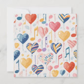 Musikalische Herzkarte Einladung (Rückseite)