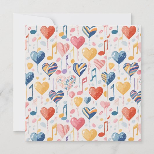 Musikalische Herzkarte Einladung (Vorderseite)