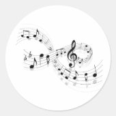 Musikalische Hinweise auf einem Stilaufkleber Runder Aufkleber (Vorderseite)