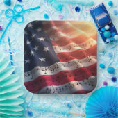 Musikalische Hinweise auf einer amerikanischen Fla Pappteller (Party)