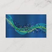 Musikalische Hinweise | Blaue Metallic Visitenkarte (Rückseite)