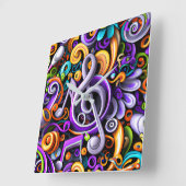 Musikalische Hinweise Quadratische Wanduhr (Winkel)