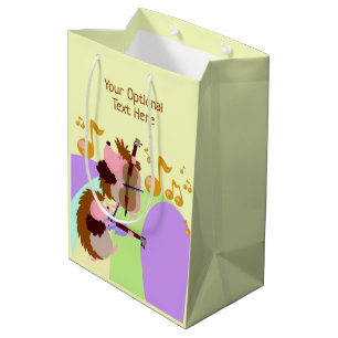 Musikalische Igel - Tasche für Sondertexte Mittlere Geschenktüte