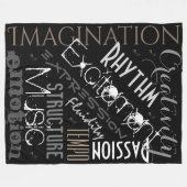 Musikalische Inspiration, Schwarzes, weiße Fleecedecke (Vorderseite (Horizontal))