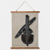 Musikalische Instrumente, Set von Drei-Hanging-Ban Wandteppich Mit Holzrahmen (Vorderseite)