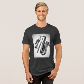 Musikalische Instrumente Trumpet Flure Saxophon Tri-Blend Shirt (Vorderseite voll)