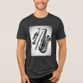 Musikalische Instrumente Trumpet Flure Saxophon Tri-Blend Shirt (Vorderseite)