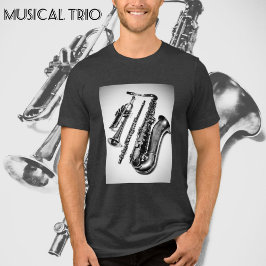 Musikalische Instrumente Trumpet Flure Saxophon Tri-Blend Shirt