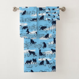 musikalische Kätzchen Badhandtuch Set