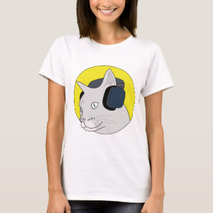 Musikalische Katze mit Kopfhörer T-Shirt