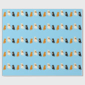 Musikalische Katzen Geschenkpapier (Flach)