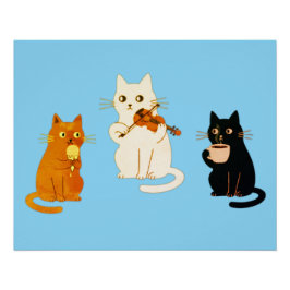 Musikalische Katzen Poster