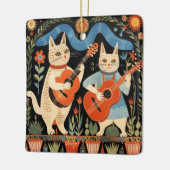 Musikalische Katzen Volkskunst Keramikornament (Links)