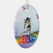 Musikalische Keyboard-Fee Keramikornament (Rechts)