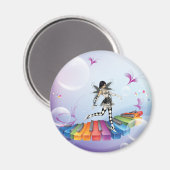 Musikalische Keyboard-Fee Magnet (Vorderseite/Rückseite)