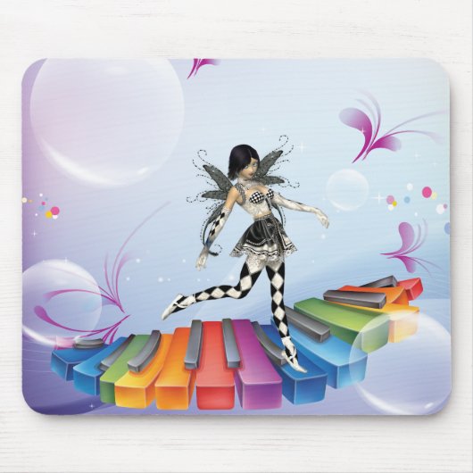 Musikalische Keyboard-Fee Mousepad (Vorne)