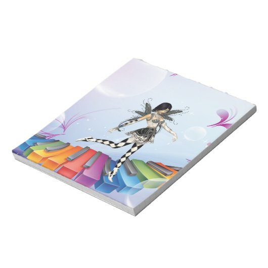 Musikalische Keyboard-Fee Notizblock (Rotiert)