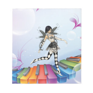 Musikalische Keyboard-Fee Notizblock