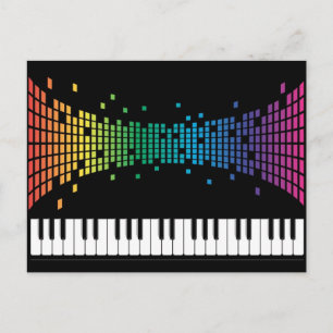 musikalische Klaviertastatur mehrfarbig Postkarte