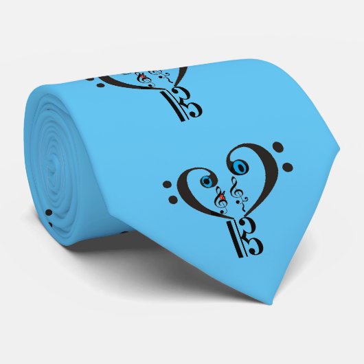 Musikalische Krawatte— Clef Note -Bass Treble Note Krawatte (Gerollt)