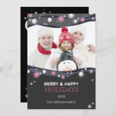 Musikalische Lichter Einzigartiges Foto Feiertagskarte (Vorne/Hinten)